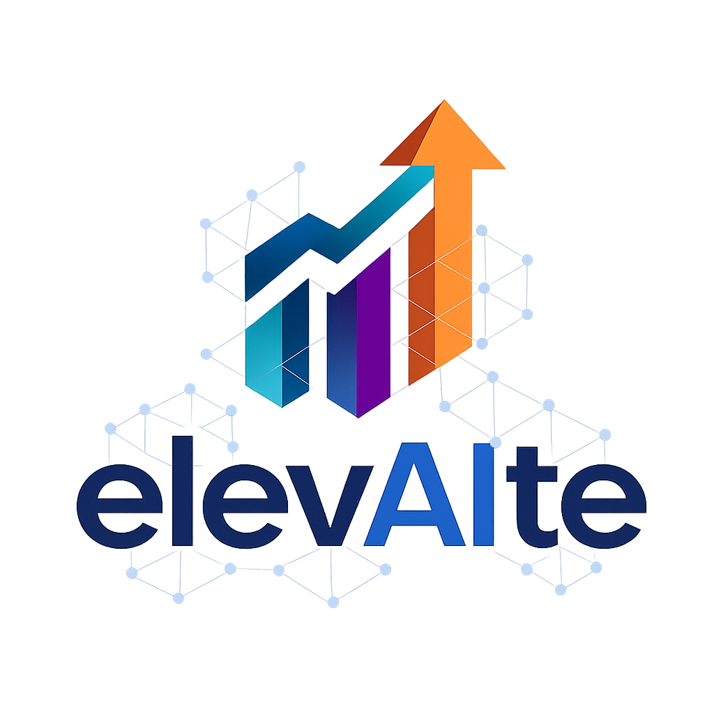 elevAIte logo with rising bars and connected neural-network nodes